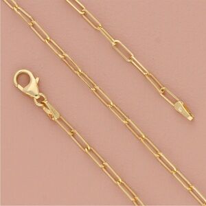 Bon Levy 14k gold paperclip necklace 18 inches long, links 2mm.
